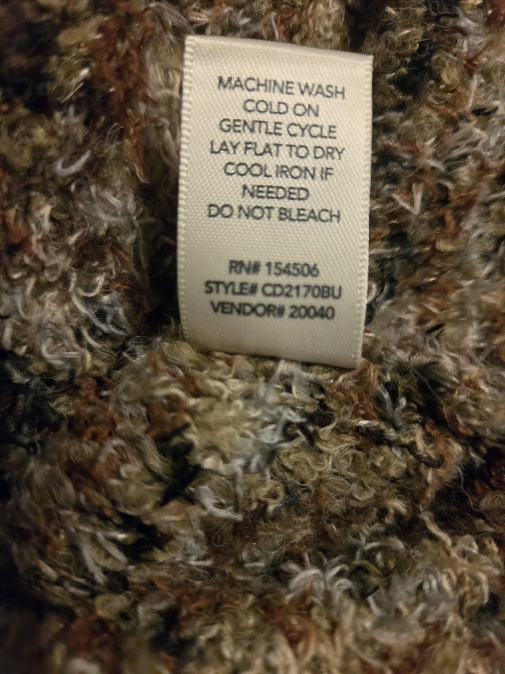 BKE Cozy Funnel Neck Oversized Eyelash Sweater - Brown Multi. Size L - Picture 10 of 10